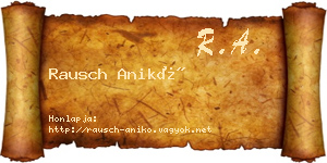 Rausch Anikó névjegykártya